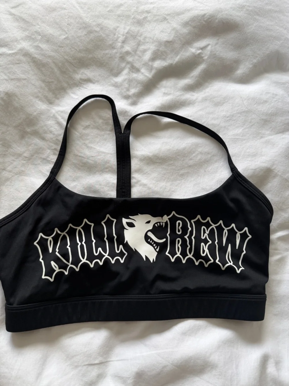 Kill Crew Black Sports Bralette with White Logo - Picture 1 of 3